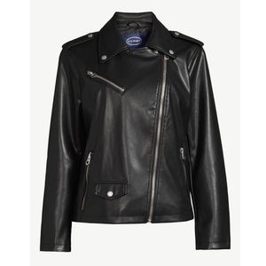 Scoop Women's Faux Leather Moto Jacket
